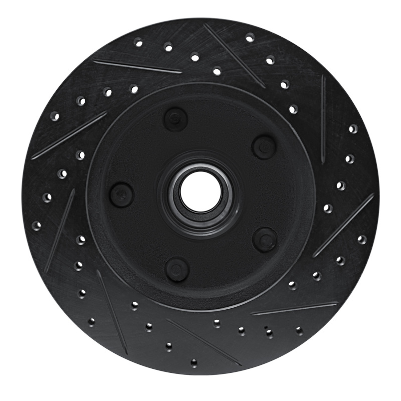Ford F-150 Brake Rotor (1) - Front Left - R1 Concepts - Drilled & Slotted - Black - `94-`01
